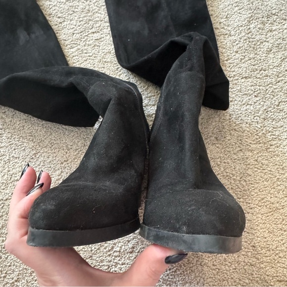 Marc Fisher Over The Knee Boots Women’s Size 9.5 Black Faux Suede Style Enrika - Picture 13 of 15